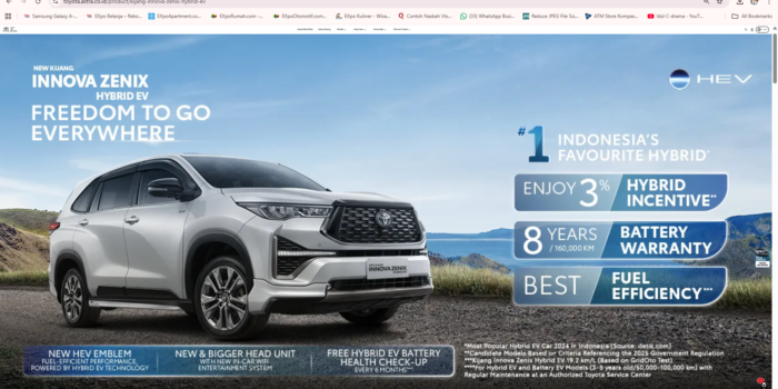 Toyota All New Kijang Innova Zenix Hybrid EV