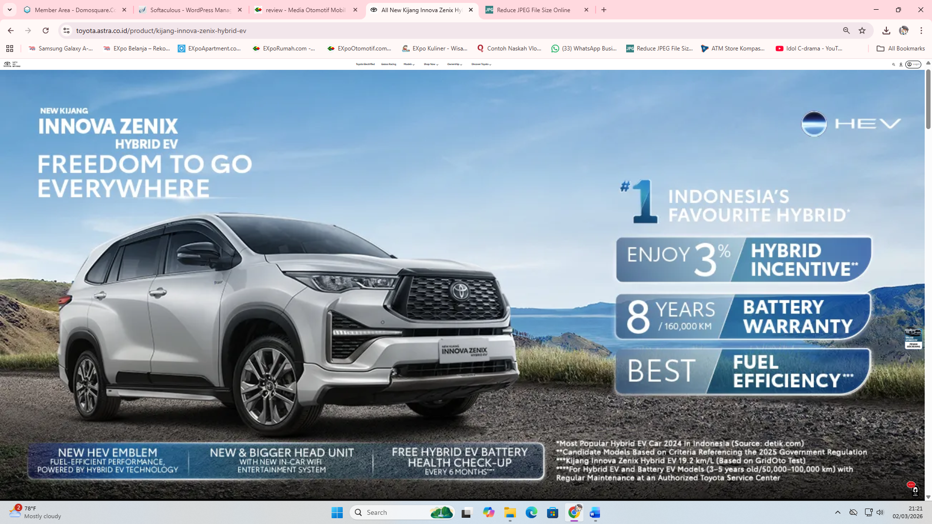 Toyota All New Kijang Innova Zenix Hybrid EV